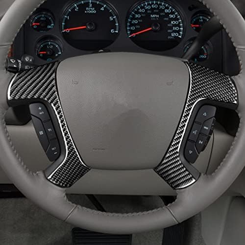 NVCNX Fibra de fibra de carbono Centro de capa do console Center Acessórios para interiores do carro para Chevrolet Tahoe Avalanche Silverado Ltz, para GMC Yukon XL Denali Sierra Slt 2007-2014 Black 2pcs
