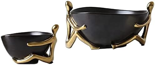 XD Designa bandeja decorativa, figura de bolso de entrada vazia Figura de bolso moderno da tigela de cerâmica dourada