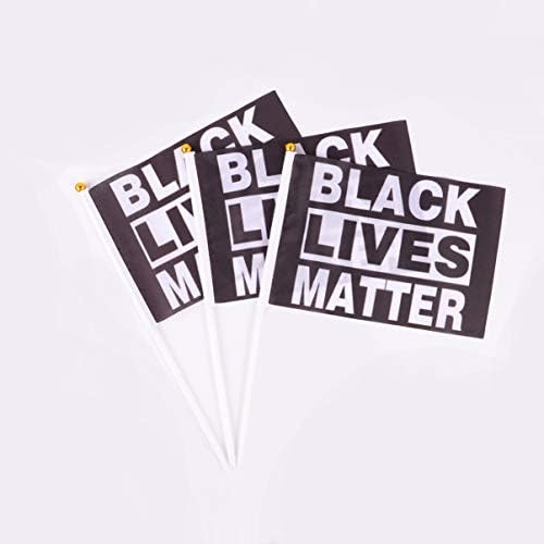 PretyZoom 10pcs Black Lives Matter Flag de mão Mã