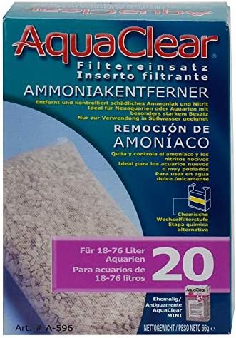 Aquaclear 20 inserções de removedor de amônia, meios de substituição de filtro aquário, A596