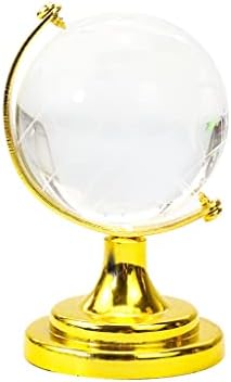 N/A Mini Mini Round Globe Mapa de Crystal Ball com Bola de Vidro com Bracket Decorações de Móveis para Officiário Presente Ornamentos de Presente