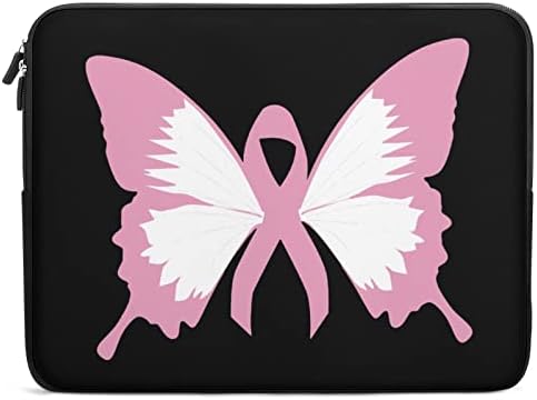 Borboletas de câncer de mama Compatível com MacBook HP Dell, casca dura de manga de laptop com gráfico fofo para homens mulheres 10 polegadas