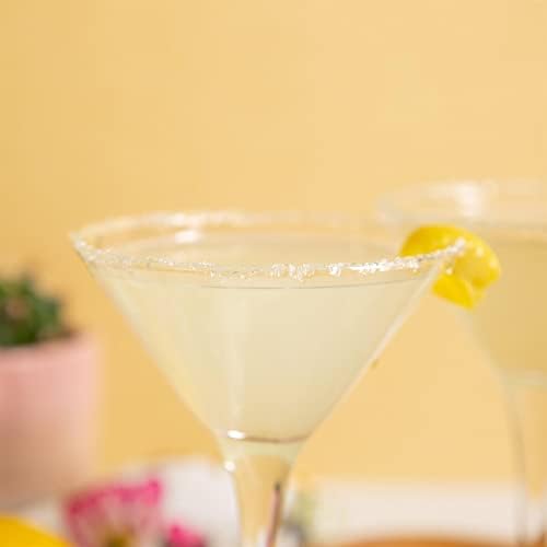 Rink Drink Martini óculos - coquetéis clássicos de coquetéis com coques de capotamento para Manhattan, Grasshopper, Espresso - 175ml