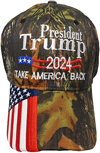Ventos do comércio Presidente Trump 2024 Retire a América de volta a bandeira da camuflagem de árvore real Camo USA em Bill Cotton