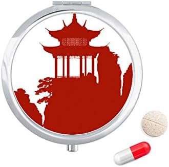 China Pavilion Mountain Freatment Ilustration Case Case Pocket Medicine Storage Box Recipiente Distribuidor