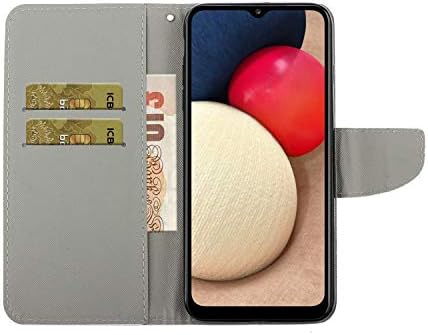 Lemaxelers para a caixa de couro Samsung A03S, Galaxy A03S Caixa da carteira Magnetic Card Slots Slots à prova de