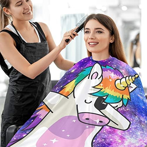 VISESUNNY FUNCIONAL UNICORN Galaxy Night Night Barber Cape Poliéster Cabinete Cabinho Cabo Avental Avental Anti-estático Corte de cabelo resistente a água de barba barba barba cabeceira de cabeceira Cabo Cabo