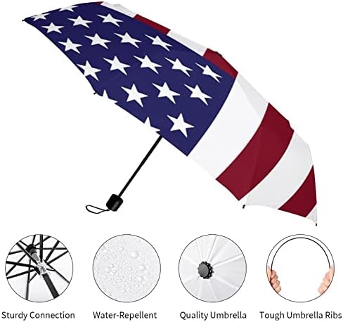 American e Bolívia Flag Umbrella Durável no guarda -chuva dobrável para a prova de vento para chuva portátil Umbrella Auto Open