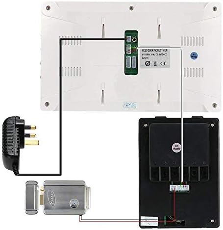 LMMDDP Video Doorbell com Monitor - Porta de vídeo Fios do kit de intercomunicatória Desbloquear a função Câmera de metal Câmera de