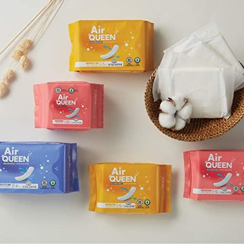 AirQueen Real respirável Certificado de algodão orgânico Menstrual durante a noite por período - Ultra Slim