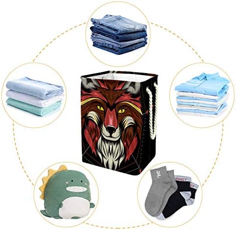 Face de animais de Fox Indomer 300D Oxford PVC Roupas impermeáveis ​​cestas de lavanderia grande para cobertores Toys de roupas