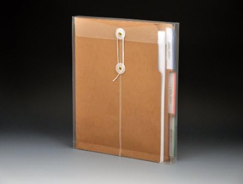 Lion String-a-Long Clear Poly Envelopes com reforço, letra, carga lateral, 6 ea/pack, 1 pacote