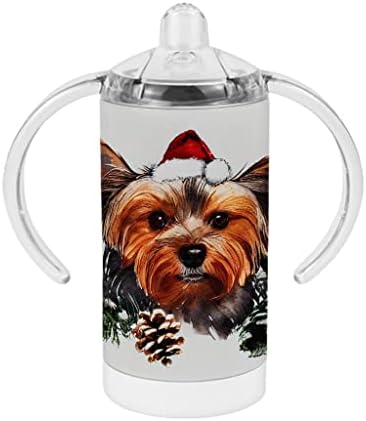 Cachorro xícara de canudinho de Natal - cofra de bebê de Natal fofa - cena de inverno cena com canudinho