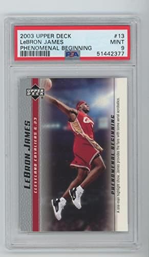 2003-04 Fenomenal do convés superior 13 LeBron James Rookie RC Mint PSA 9 Cartão de basquete da NBA classificado 03-04