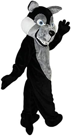 Mascote de fantasia de desenho animado de lobo cinza para férias de festa de cosplay para adultos