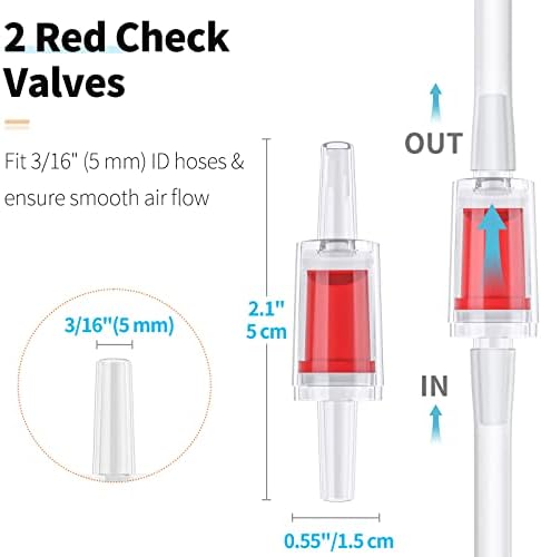PAWFLY 13 pés Tubo de companhia aérea Acesso aquário padrão Acessórios para bomba de ar com pedras de ar, válvulas de controle