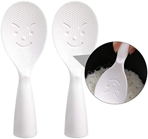 Hemoton Rice Spoon Paddle de arroz japonês Rice Rice Paddle com sorriso Face None Stick Rice Stand Up Serving Rice Spatula Alimentos Utensílios de servir