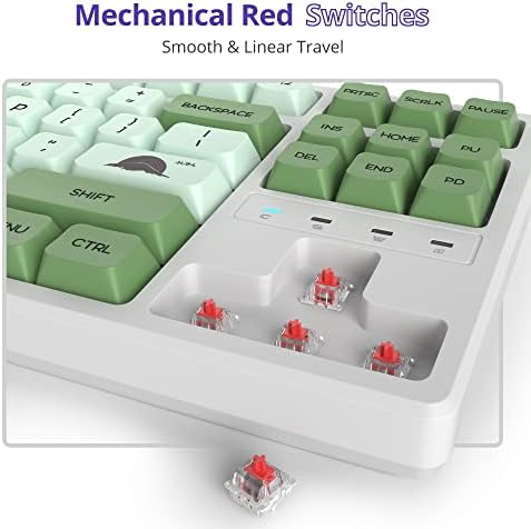 Teclado mecânico de 75% de fogruaden com interruptor vermelho, teclado de jogo de retroilumação RGB, 87 teclas compactas
