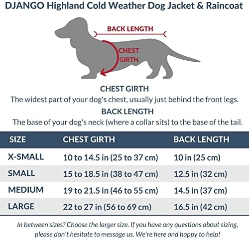 Casque de cachorro Django Highland e capa de chuva-repelente aquáticos, à prova de vento e arnês casaco de cão de inverno com capuz