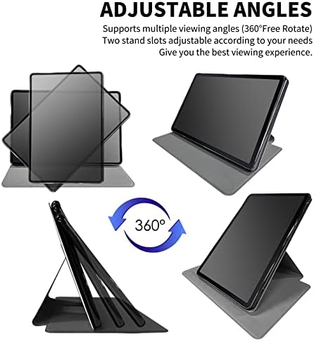 Caso para Samsung Galaxy Tab S7 Fe 2021 /Tab S8 Plus 2022.360 graus Tampa de suporte de dobra rotativa com despertar