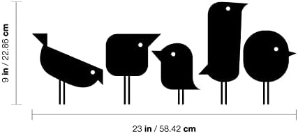 Conjunto de 5 decalque de arte de parede de vinil - Little Birds Conjunto - 9 x 23 - Trendy Funny Funny Lovely Design adesivo para
