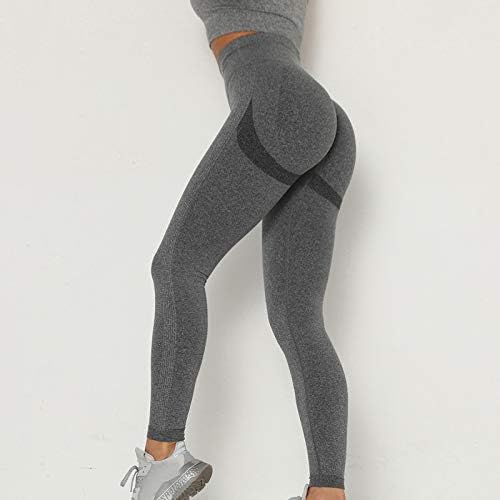 Calças de ioga para mulheres na cintura alta cor sólida coloração esportiva fitness executando calças de ioga de alta cintura leggings