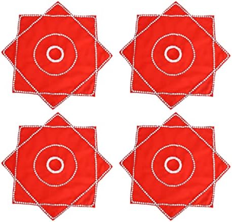 Lenços de gadpiparty 4pcs lenço de dança vermelha lenço octogonal lenço de dança chinesa lenço de desempenho vintage decoração de propenso chinês ano novo festival de primavera proibir kids panoths