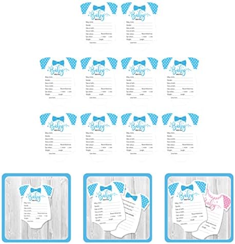 Jojofuny Planta 30 PCs Predição de previsão de bebês Cards de previsão de bebê Cartões de jogo de previsão de chá de bebê plantas azuis baby