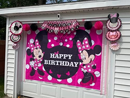Aoyu 5x3ft fofo de desenho animado fotografia pano de fundo Kids 1º 2º 3º aniversário Faculdade de fundo Factes Girls Hot Pink Decoration Baby Soff Party Bolo Bolo da bandeira Booth Studio Props
