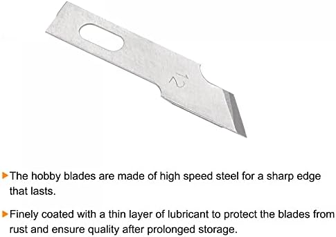 UXCELL 50pcs 30x6,5mm lâminas de faca artesanal, lâminas de hobby de aço de alta velocidade Ferramenta de escultura