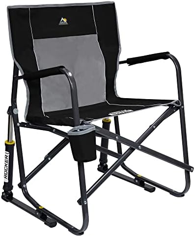 GCI ao ar livre Freestyle Rocker Cadeira de balanço portátil e cadeira de acampamento ao ar livre, preto