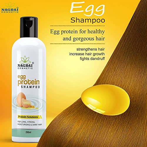 Shampoo de proteína de ovo Nagbai para controle de queda de cabelo 200 ml