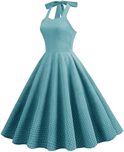 Vestido de 1950 para mulheres Audrey Hepburn estilo vintage Rockabilly Party Night Dress Vestido de cintura alta.