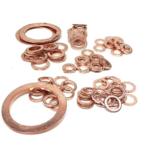 10pcs 35 mm x 27 mm x 2mm lavadoras de cobre de vedação anel liso de fixador de fixador de anel de reposição