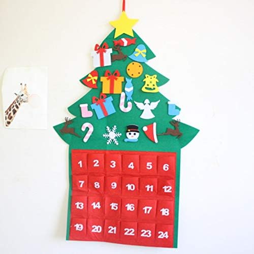 Calendário do advento de Natal, calendário de parede de contagem reutilizável para decoração de natal, decoração de férias