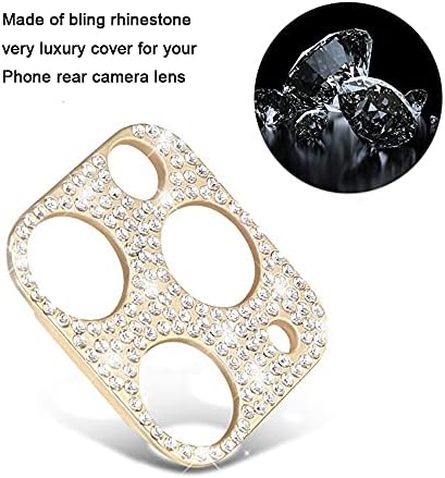 [2 pacote] protetor de lente de câmera de cristal bling compatível com iPhone 13/13 mini, lentech glitter diamante tampa