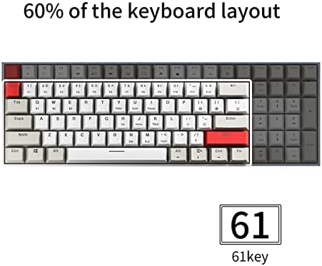 Teclado mecânico de 60% de GM610 60%, teclado tipo C Tipo-C/Bluetooth com retroiluminado RGB, teclado mecânico compacto para Mac/PC, fácil de realizar uma viagem de negócios （Red)
