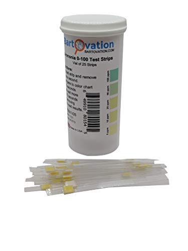 Tiras de teste de amônia 0-100 ppm [frasco de 25 tiras] para aplicações industriais