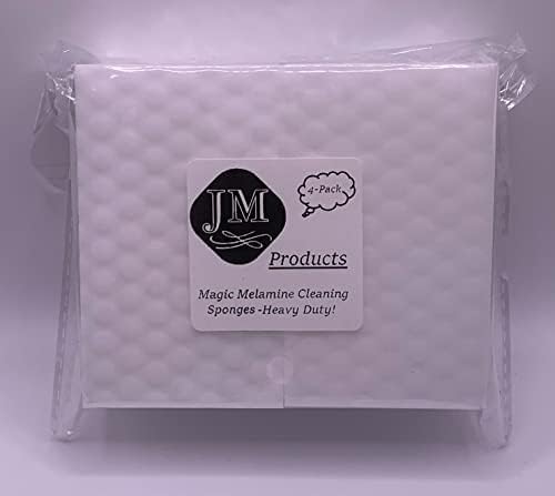 JM Products Magic Sponge 4-Pack Dupla espessura de melamina A borracha de espuma