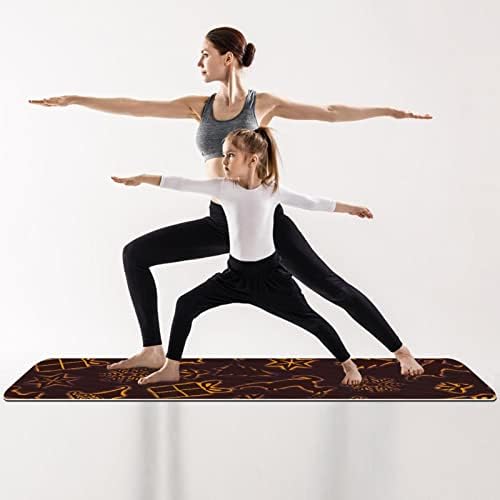 Yoga Mat, tapetes de ioga para treino doméstico, tapete de exercícios, tapetes de exercícios, pilates tapete, padrão fluorescente de Natal