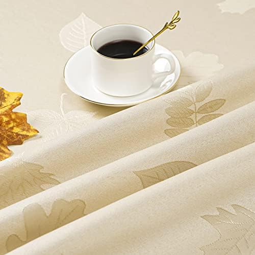 Uini outono toalha de mesa Folhas de outono Tabela de tabela de damasco Toneladas de tabela Ação