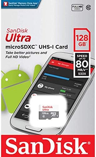 Sandisk Ultra 128GB MicrosDXC Memory Card UHS-I Classe 10 SDSQUNS-128G-GN6MN Pacote com tudo, exceto Stromboli Multi-Slot
