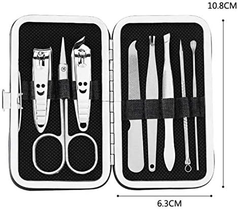 HOUCY 8PCS Manicure Conjunto de unhas portáteis conjunto de unhas cuticle cuticle clipper kit profissional kits de unhas duráveis