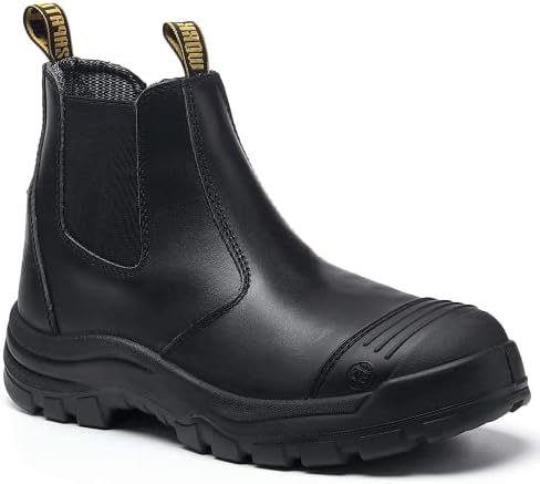 Botas de trabalho diig para homens, botas de trabalho à prova d'água de aço/dedo macio, sapatos de trabalho de segurança anti-estática