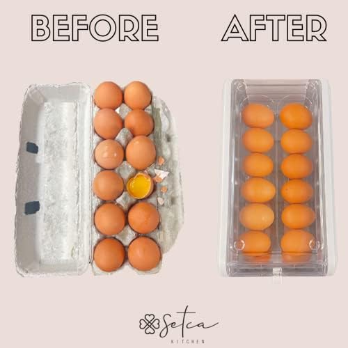 Recipiente de ovo, suporte de ovo, recipiente para geladeira, geladeira para o ovo de galinha, organização de cozinha de armazenamento organizador de geladeira com tampa e alças, geladeira,