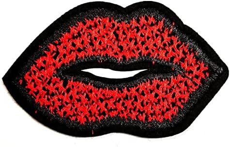 Kleenplus 3pcs. Red Kiss Lips Patch de desenho animado Sexy Boca de lábios adesivos de artesanato de artesanato diy Applique