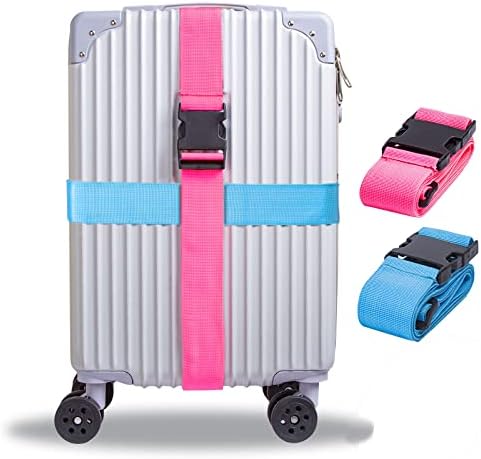 2 tiras de bagagem de embalagem, acessórios ajustáveis ​​de viagem de correia adequados com fivela de liberação rápida