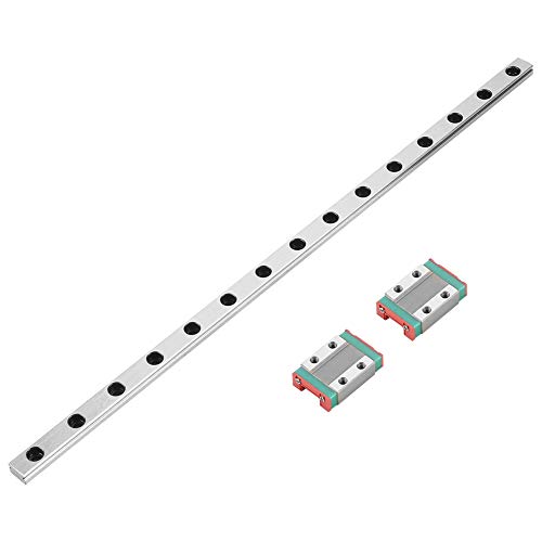 Guia do trilho linear de 300 mm de 300 mm, trilho de aço de aço de 9 mm de largura com 2pcs mgn9b blocos de travamento do tipo linear para impressora 3D e máquina CNC