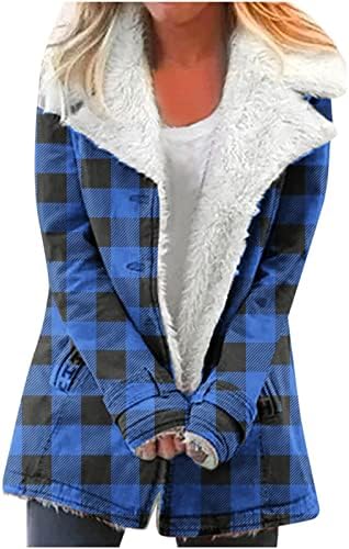 Lappel feminino Sherpa Fleece Jacken Jacked Winter Button Button Casal Open Front Fluffy Cardigan Outerwear