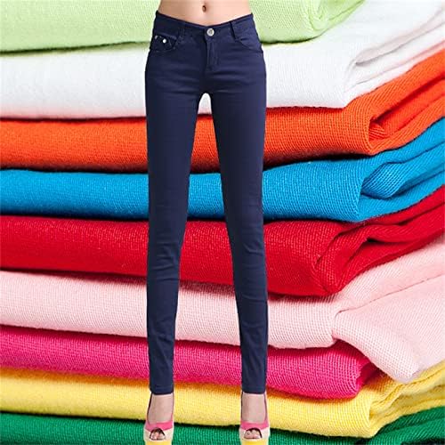 Jeans skinny de ascensão média para mulheres clássicas esticadas fits calças jeans casuais emagrecido